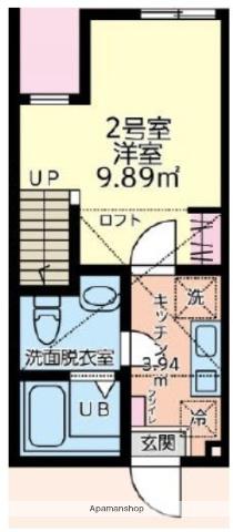 ブリックス本厚木(1K/2階)の間取り写真