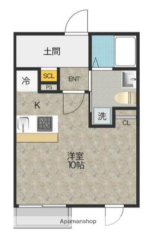 GRANDIR湘南深沢(ワンルーム/1階)の間取り写真