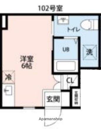 フェリオ小田急相模原(ワンルーム/1階)の間取り写真