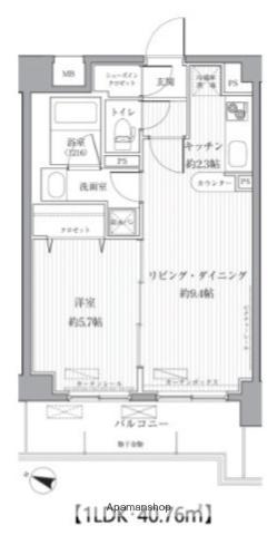 サニーリヴ北新横浜(1LDK/2階)の間取り写真