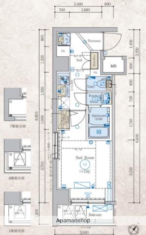 エステムコート新横浜グランデ(1K/1階)の間取り写真