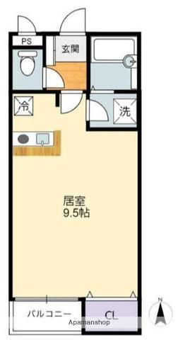 ポスト&ビーム木の家A(ワンルーム/1階)の間取り写真