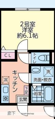 シティハイツ大道(1K/2階)の間取り写真