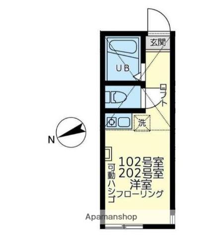 ユナイト白楽ティアーモ(ワンルーム/1階)の間取り写真