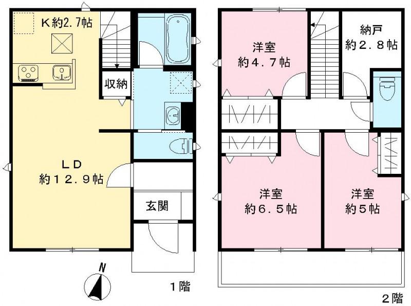 東京都浅草線 西馬込駅 徒歩9分 2階建 新築(3SLDK)の間取り写真