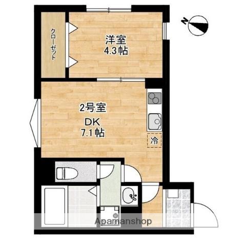 フェリーチェ二俣川(1DK/1階)の間取り写真