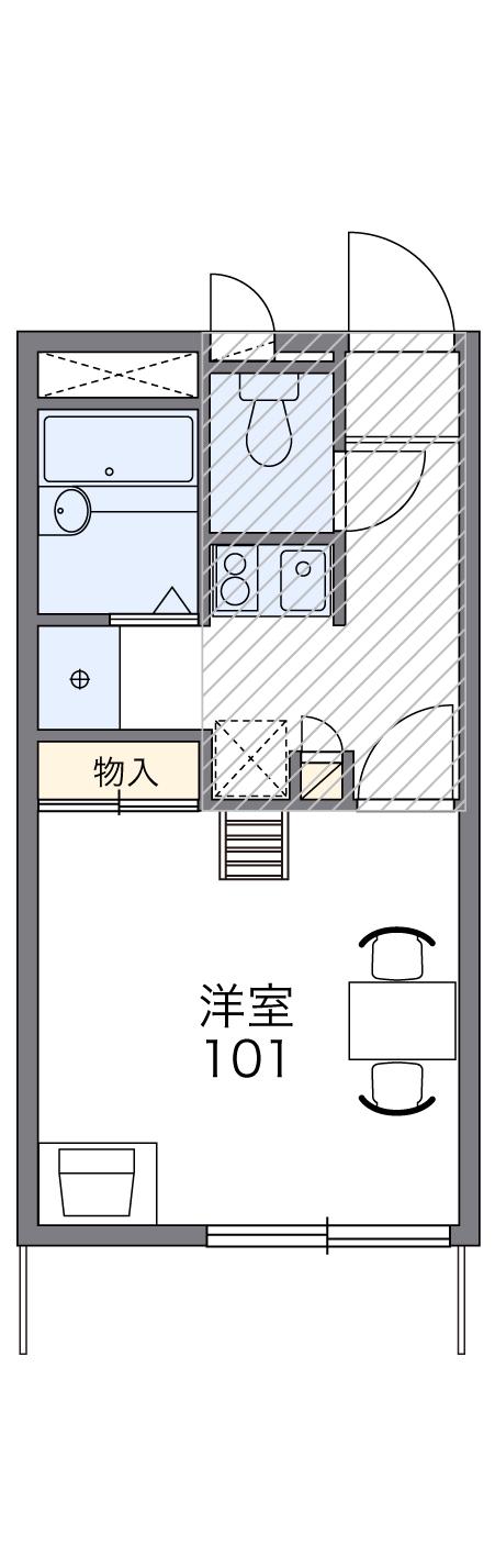 レオパレスフジミハイツC(1K/2階)の間取り写真