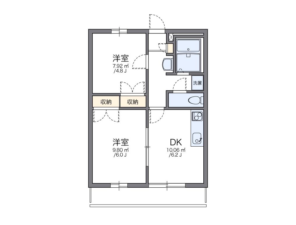 レオパレスIZUMI Ⅰ(2DK/3階)の間取り写真