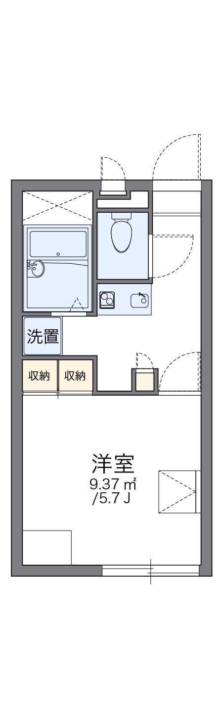 レオパレスくすの木Ⅱ(1K/1階)の間取り写真