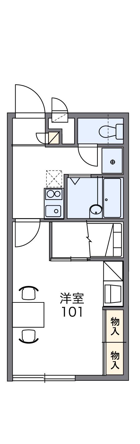 レオパレスHIRO(1K/1階)の間取り写真
