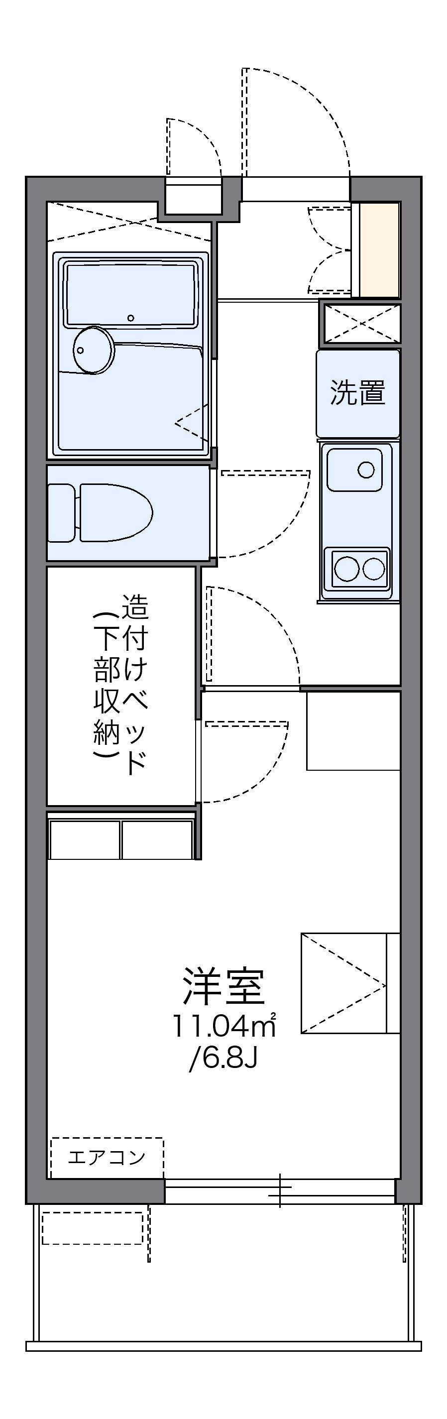 レオパレスヒルトップ 壱番館(1K/1階)の間取り写真