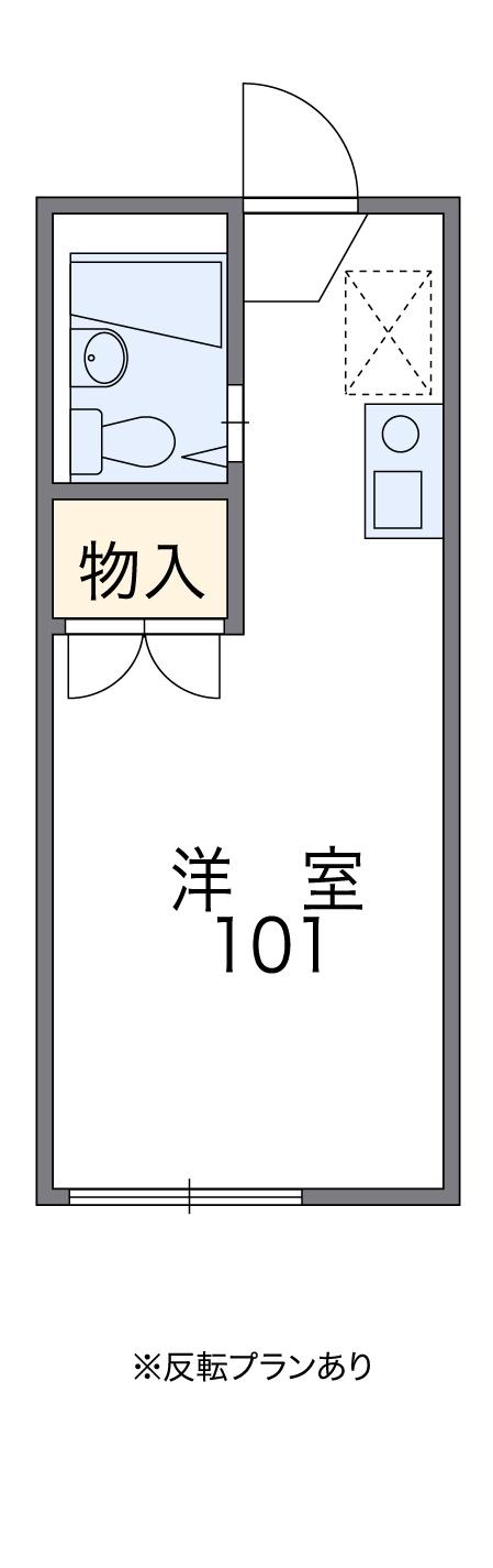 レオパレス中曽根Ⅱ(1K/1階)の間取り写真