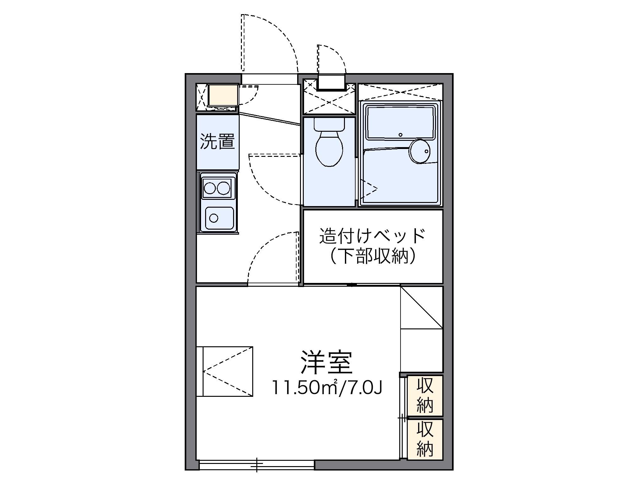 レオパレス常盤町(1K/2階)の間取り写真
