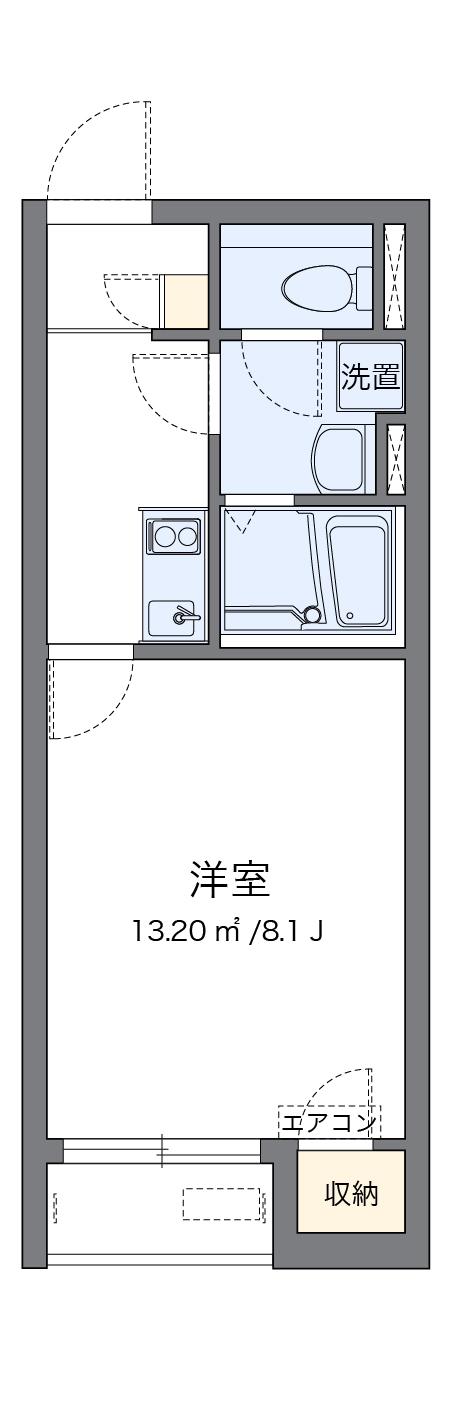 レオネクストPORT(1K/1階)の間取り写真