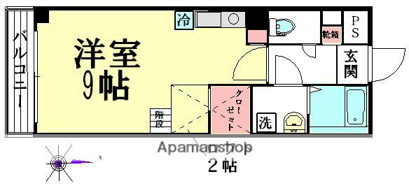 グラマラス スクエア(1K/2階)の間取り写真