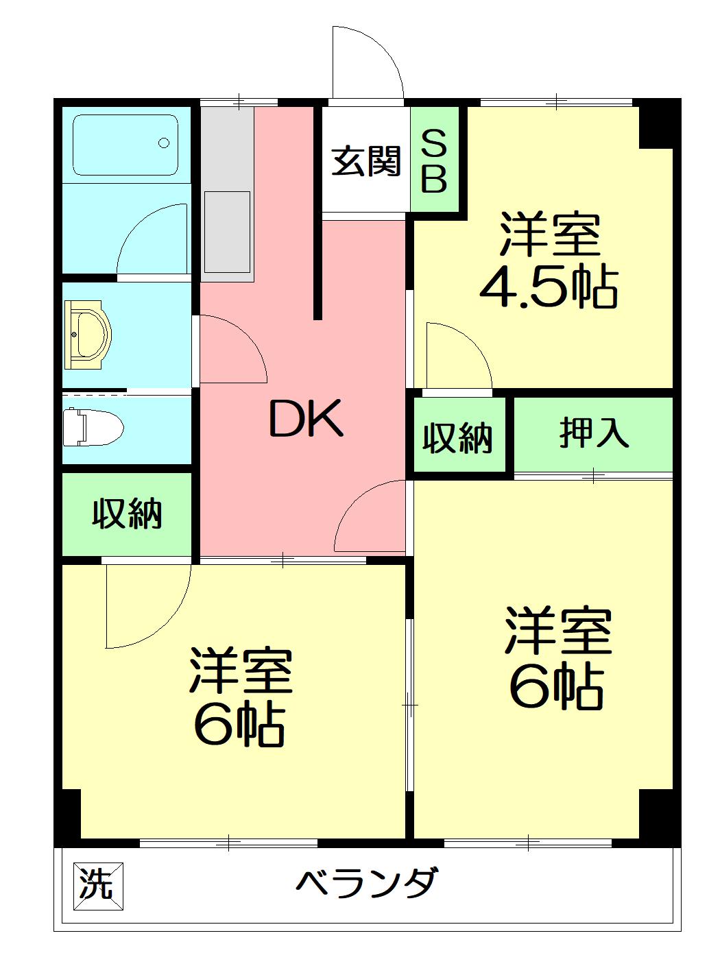 清水マンション(3DK/3階)の間取り写真