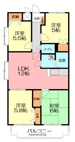 アゼリアコート(4LDK/1階)の間取り写真