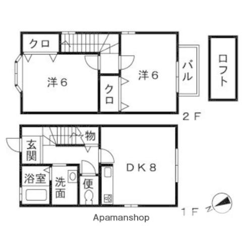 ブランフルール(2DK/1階)の間取り写真