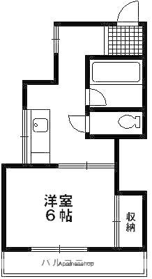 湘南ブライトヒルズ(1K/2階)の間取り写真