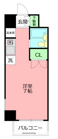 リアライズ伊勢原(ワンルーム/4階)の間取り写真