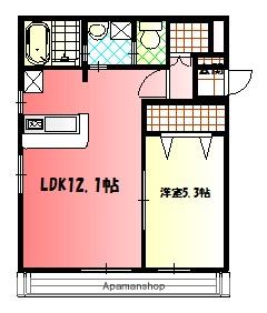 シェローナ2(1LDK/3階)の間取り写真