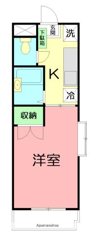 プロスペリティ旭湘南(1K/2階)の間取り写真