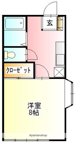 アパートメント湘南(ワンルーム/1階)の間取り写真