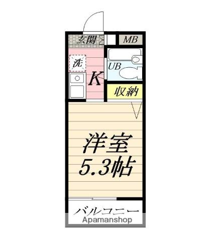 スカイハイム松井(ワンルーム/3階)の間取り写真