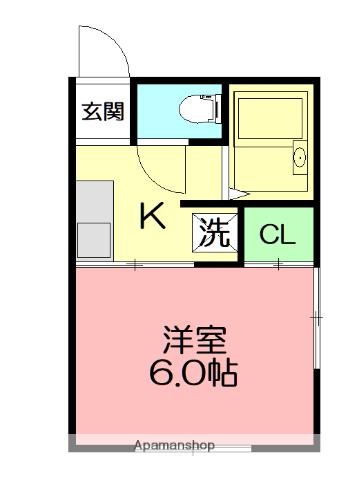 ハイムローラス(1K/1階)の間取り写真