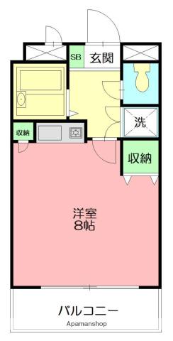 ル・シェルキタカド(ワンルーム/2階)の間取り写真