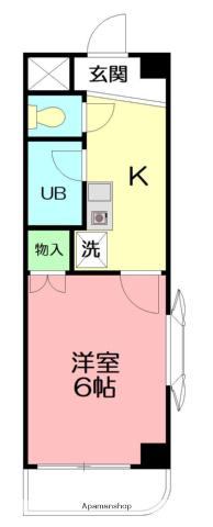コマキビル(1K/4階)の間取り写真