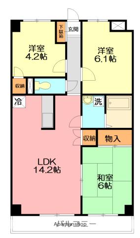 プロミネント(3LDK/2階)の間取り写真