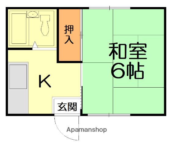 高田ハウス(1K/1階)の間取り写真
