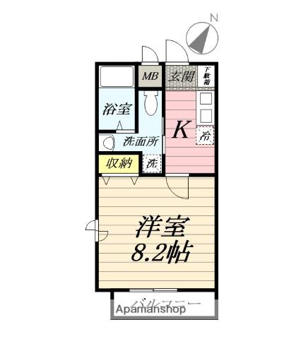 ヴェルネージュ(1K/1階)の間取り写真