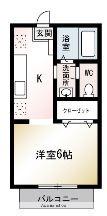 サンシティ岩原(1K/2階)の間取り写真