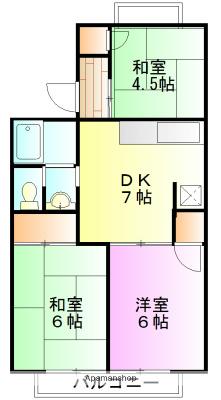 ストーンリバーA棟(3DK/2階)の間取り写真