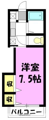 リバティハウス(1K/1階)の間取り写真