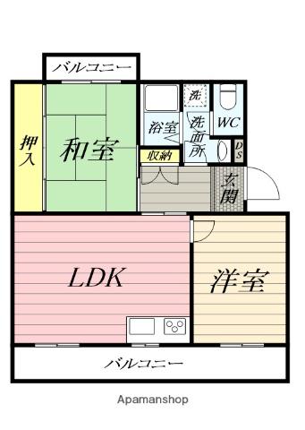 リヴェール茅ヶ崎(2LDK/1階)の間取り写真