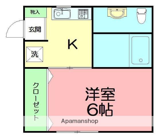 リフレコデラ湘南C(1DK/2階)の間取り写真