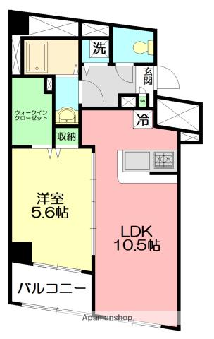SURFLINE CHIGASAKI(1LDK/4階)の間取り写真