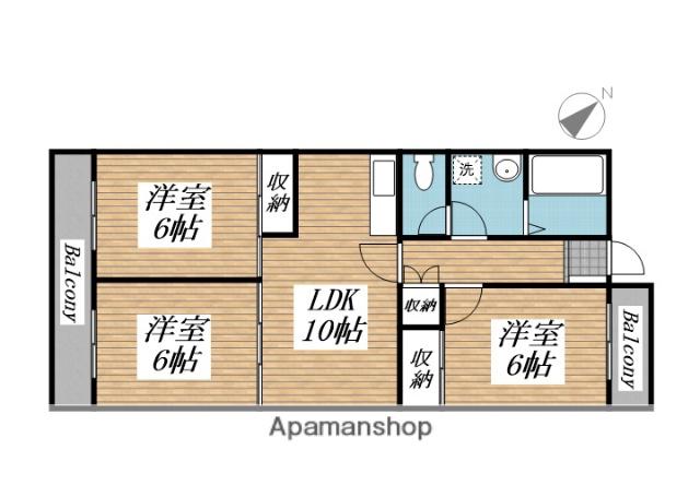 ユートピアNT(3LDK/3階)の間取り写真