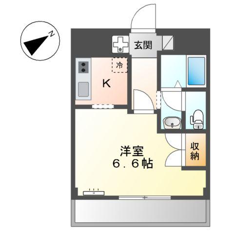 メゾン・ラクウショウ(1K/2階)の間取り写真