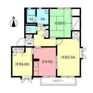 コーポ豊明A(3DK/1階)の間取り写真