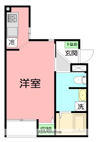 LIFESHIP B棟(ワンルーム/2階)の間取り写真