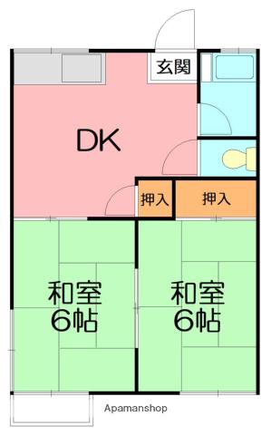 第6コーポみのり(2DK/2階)の間取り写真