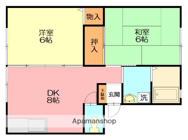 DEAR COURT ADACHI(2DK/1階)の間取り写真