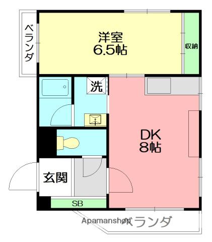 大貫ビル(1DK/5階)の間取り写真
