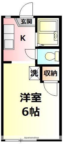 ハイツあや(ワンルーム/2階)の間取り写真