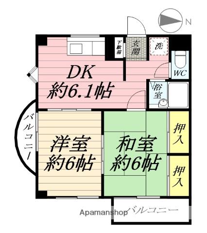 ピアTY(2DK/3階)の間取り写真