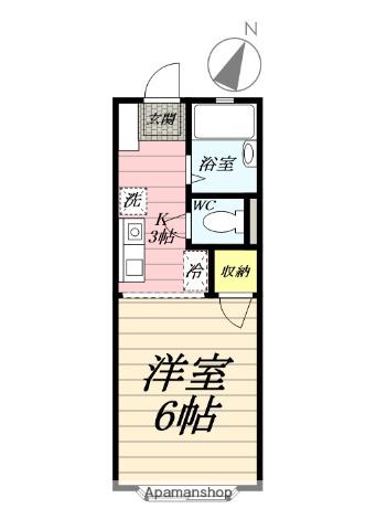 ホワイトプレジール(1K/1階)の間取り写真